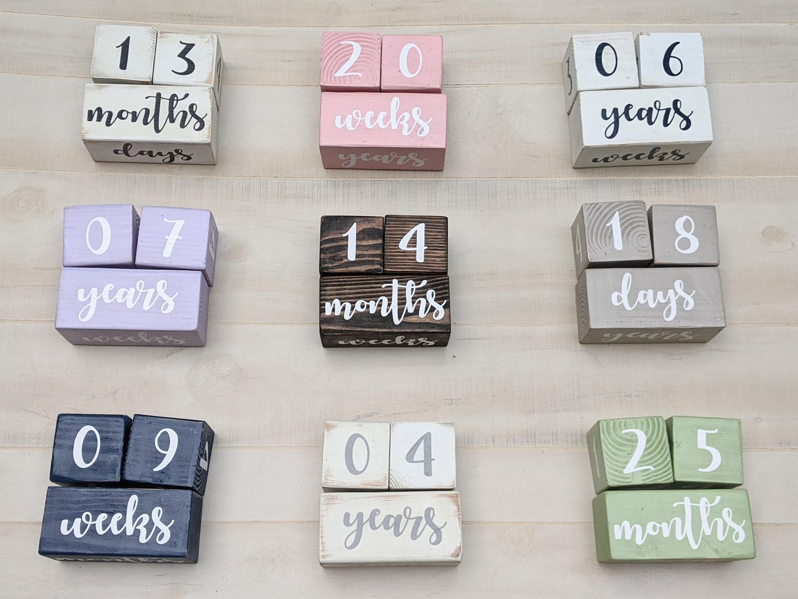 Baby Milestone Blocks 3.5 Age Blocks Photo Prop Etsy