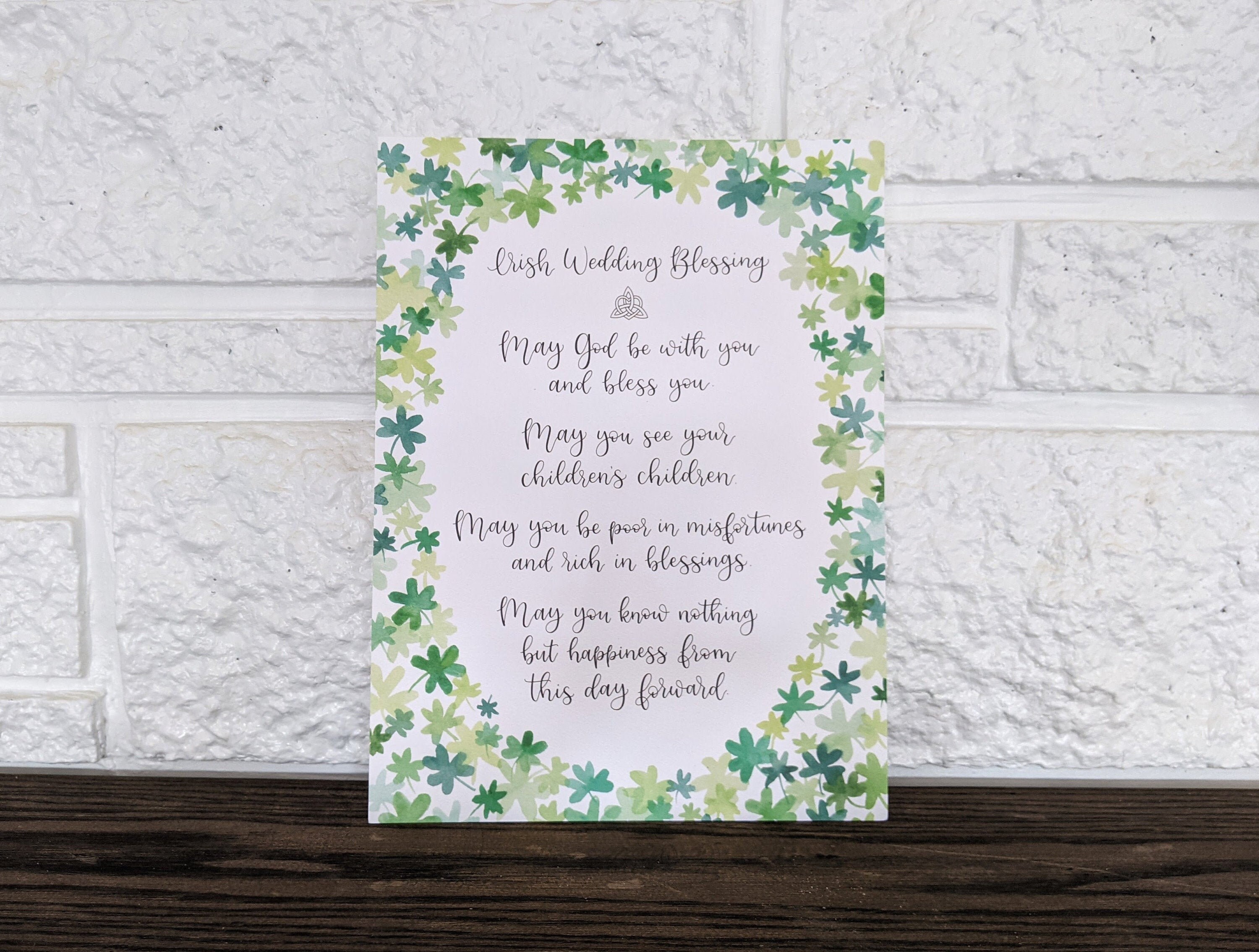Irish Wedding Blessing 9x12 Watercolor Print Frameless - Etsy