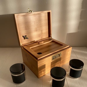 Skunk Labs Premium Natural Bamboo Decorative Combination Lock Box