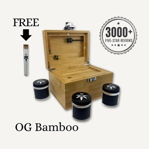 Discreet Luxury Bamboo Stash Box with Lock – Smell Proof Herb Organizer, Rolling Tray Included