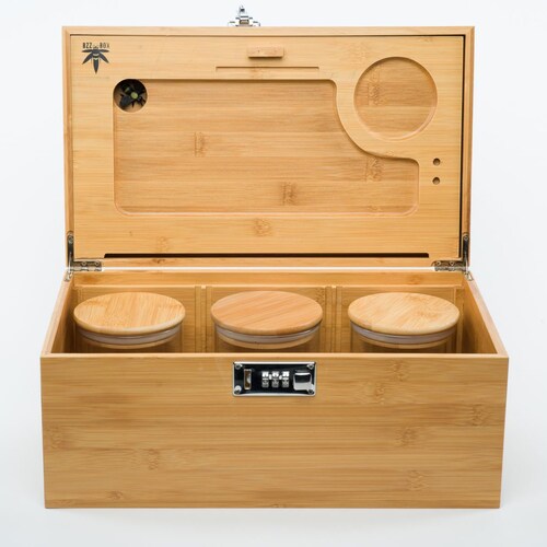 Stash Box Large Black Bzz Box Bamboo With Rolling Tray and Etsy