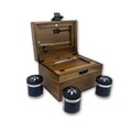 OG Dark Wood Bzz Box (Stash Box), Rolling Tray, 3 Stash Jars, Chalk Marker, Glass Stash Tube, 2 Pokers, Mini Brush, Smell Proof Lock Box