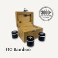 Bamboo Stash Box with Lock: Smell Proof, Lockable - Rolling Tray, 3 Glass Jars