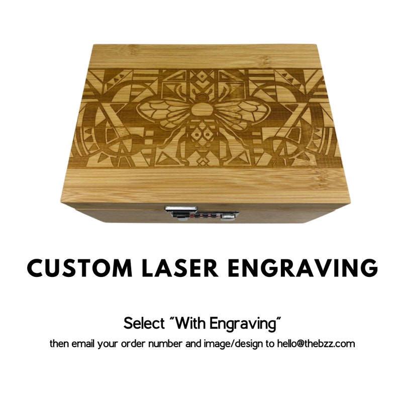Large Bzz Box Stash Set | Smoking Accessories | Smell Proof Box | Boxes & Bins | Wooden Box | Storage & Organization | Bzz Box | Lock Box | Collectibles | Home & Living | smoking  Gift Idea | Large Stash Box with Custom laser Engraving