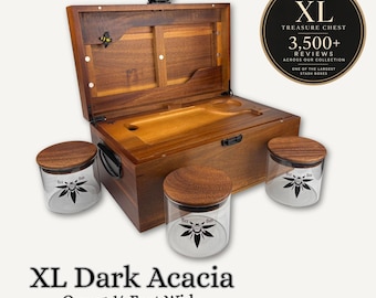 Luxury XL Dark Acacia Stash Box – Precision Crafted, Smell Proof, Lockable, Organizer - Rolling Tray