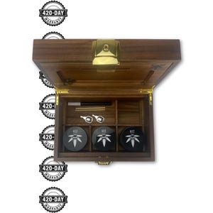 Dark Acacia Luxury Herb Stash Box – Dark Wood Smell Proof Storage with Lock