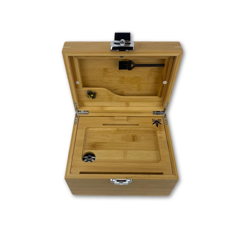 Large Bzz Box Stash Box| Custom Laser Engraving l Rolling Tray l 3 Stash Jars l Smoking Accessories | Smell Proof Lock Box | | Wooden Box | Storage & Organization | Bzz Box |  | Collectibles | Home & Living | smoking  Gift Idea | Large Stash Box