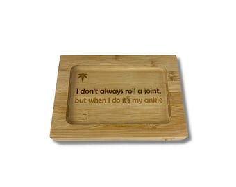 Bamboo Rolling Tray with customized sayings