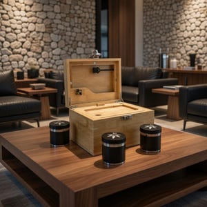 Lockable Engraved Bamboo Stash Box – Personalized Luxury Herb Storage for Him