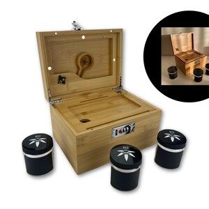 The new Large Bzz Box Stash Box compared to the original | Smoking Accessories | Smell Proof Lock Box | Wooden Box | Bzz Box | Lock Box | Collectibles | Home & Living | smoking  Gift Idea | Large Stash Box l Rolling Tray l Three Stash Jars