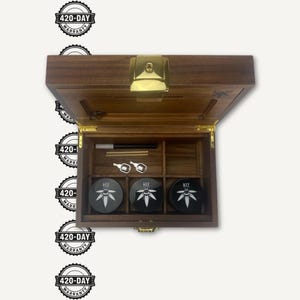 Luxury Acacia Stash Box with Rolling Tray – Smell Proof Herb Storage for Connoisseurs