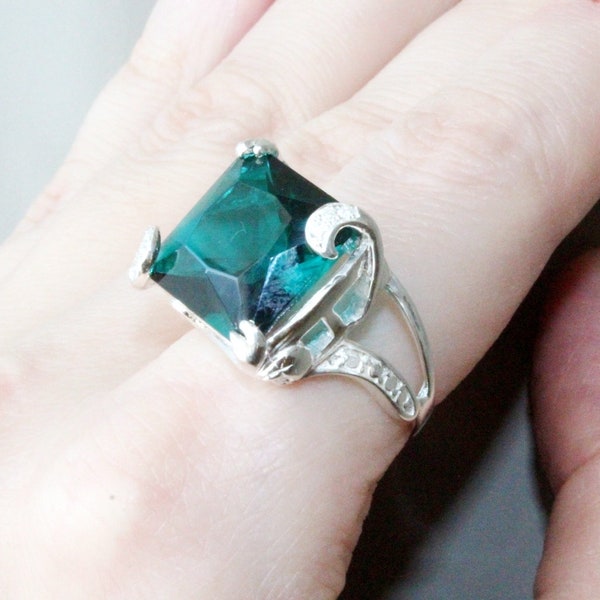 Teal topaz stone ring women Jewelry Sterling silver 925 rings Delicate Women diamond type turquoise color jewelry Unusual beautiful