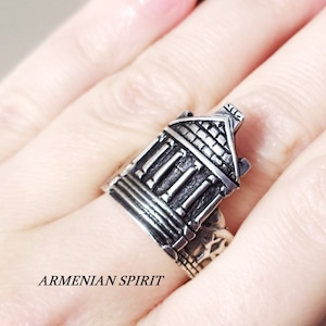 Armenian jewelry Garni temple RING SILVER 925 men woman jewelry Monastery Band ring unisex Traditional Armenia ring with artisan signature