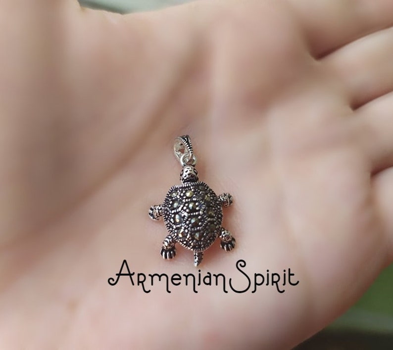 Tortoise earrings high quality SILVER 925 Long dangly earrings marcazite Turtle jewelry Christmas gift for woman Animal jewelry small turtle