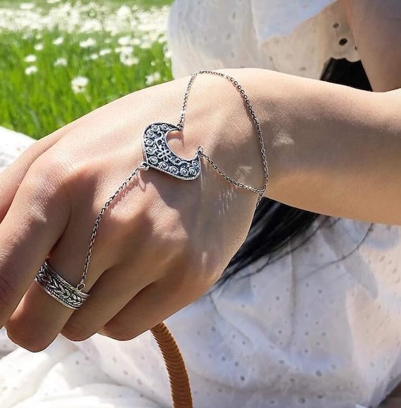 Silver Ring Bracelet | Bracelet Ring Women | Bracelets Jewelry | Chain  Bracelet - Fashion - Aliexpress