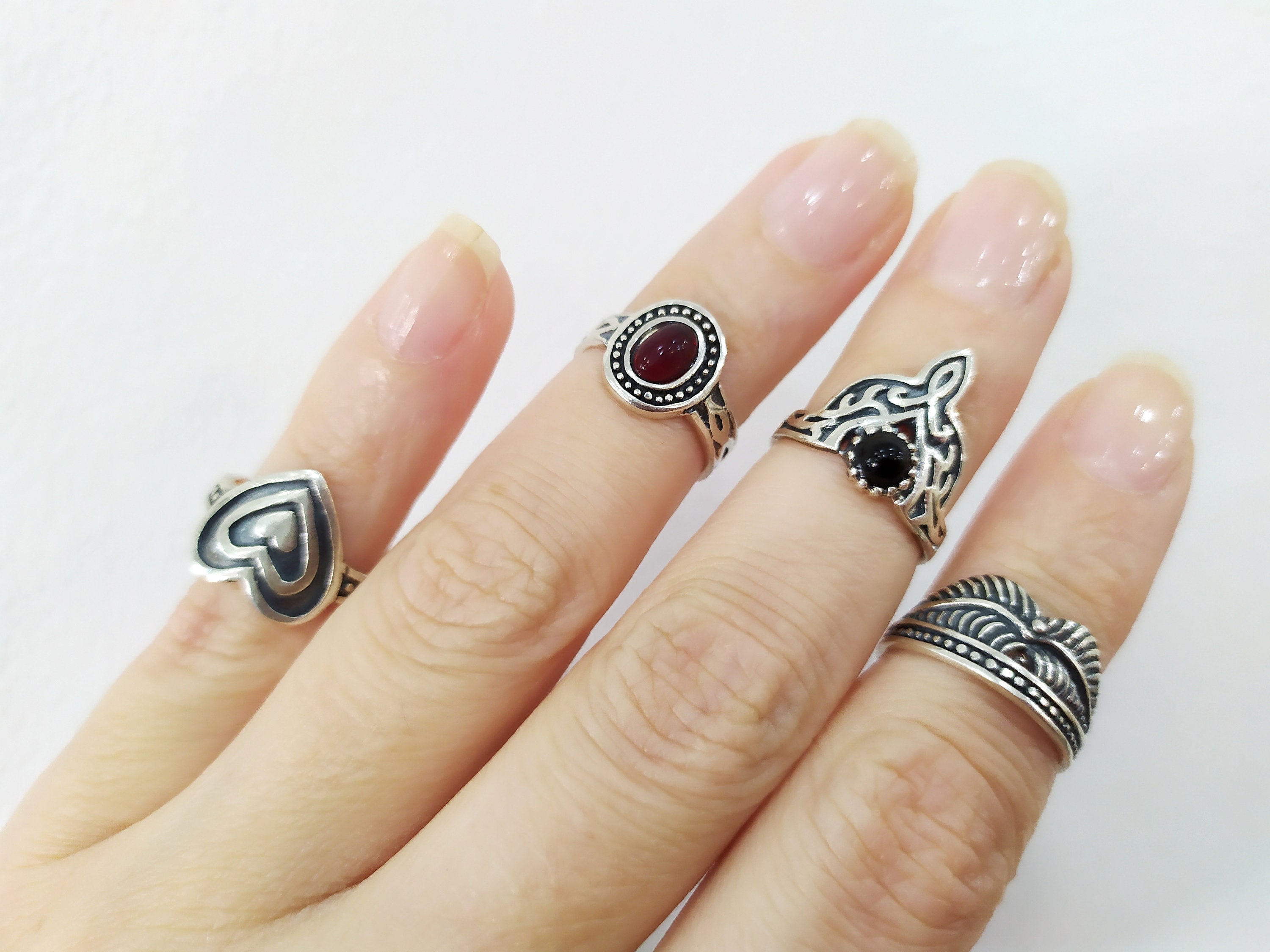 SET Silber kleine Ringe für oberen Teil des Fingers Obere Etsy