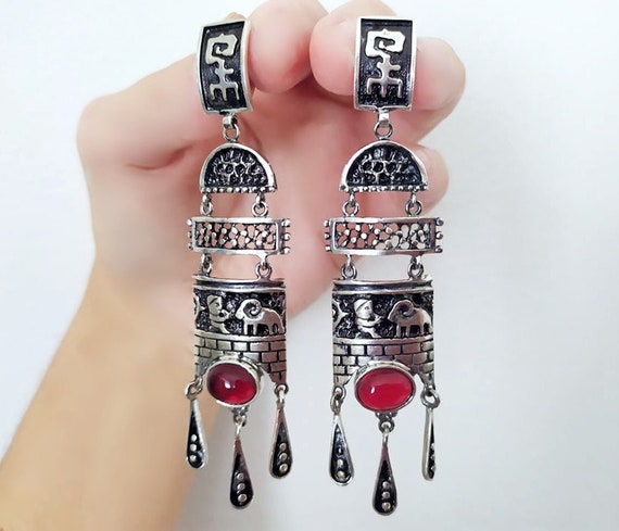 Red Rain Garnet and Sterling Silver Earrings 3 Red Rain Garnet and Sterling Silver Earrings 3