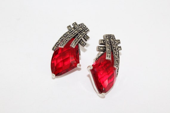 Red dress matching earrings best sale