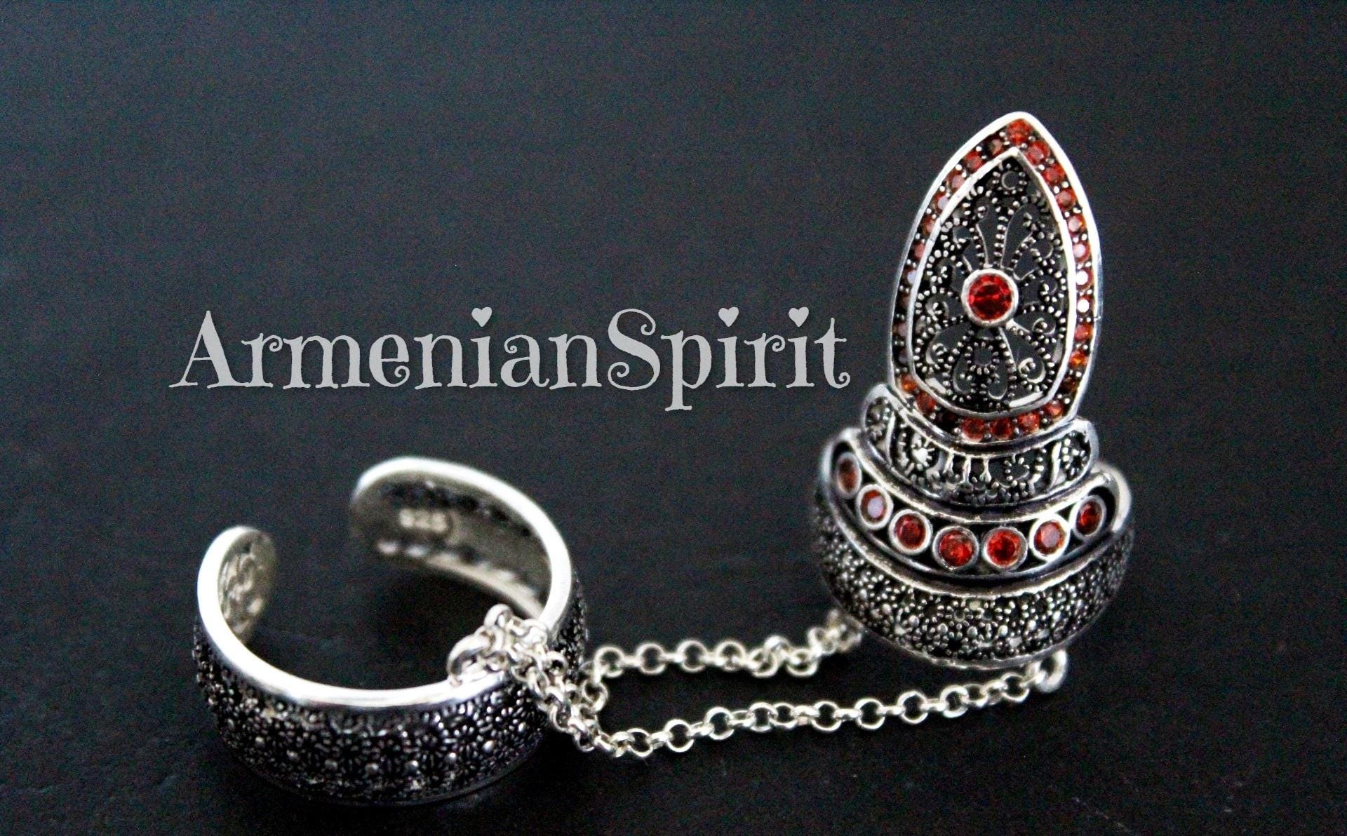 アクセサリー theredthread S armor ring Armor Ring Shield Rings Armored Full Finger Triskele