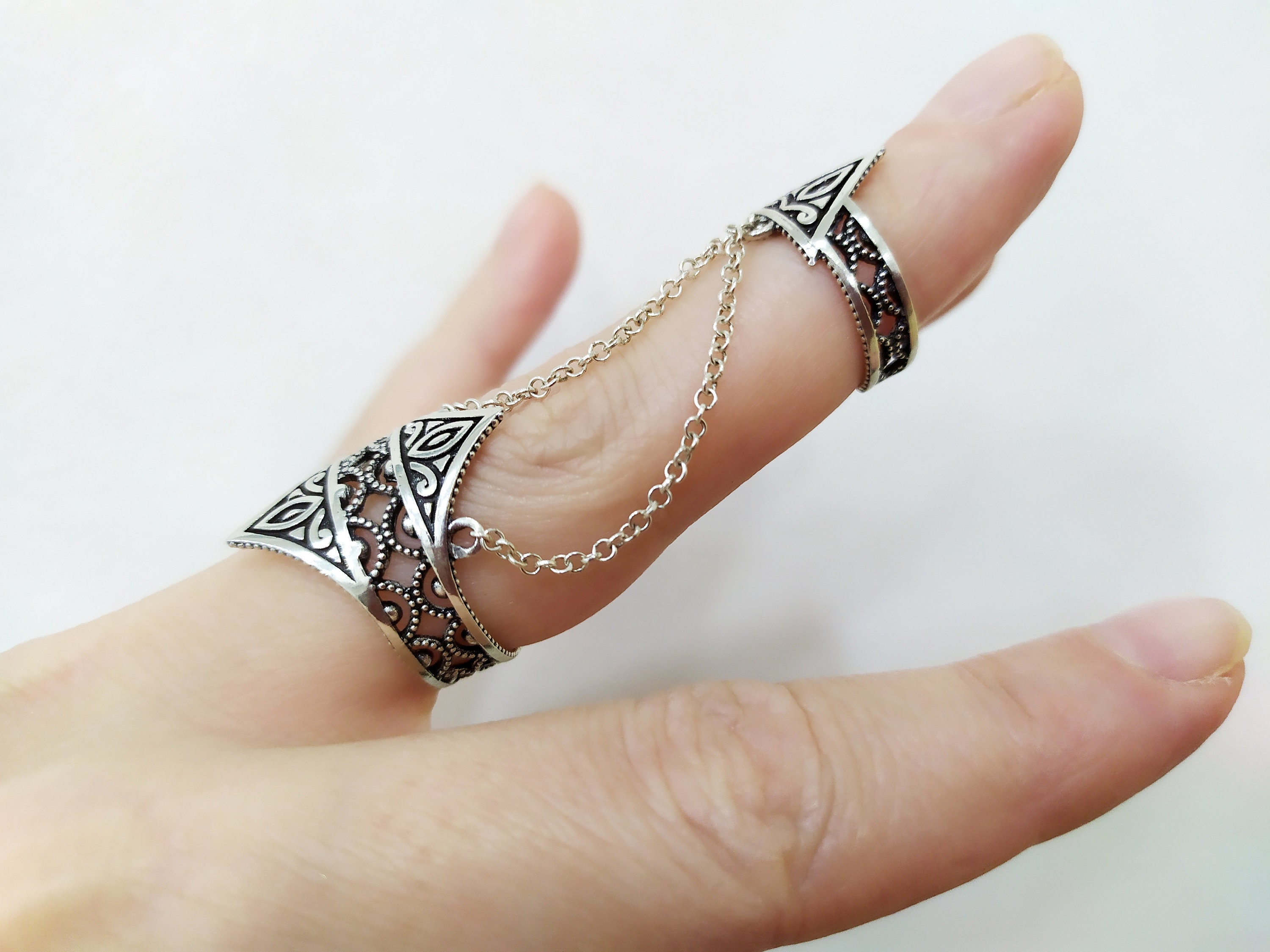 Simone Pearl Silver Double Finger Ring | Souriez Jewelry – Señorita J