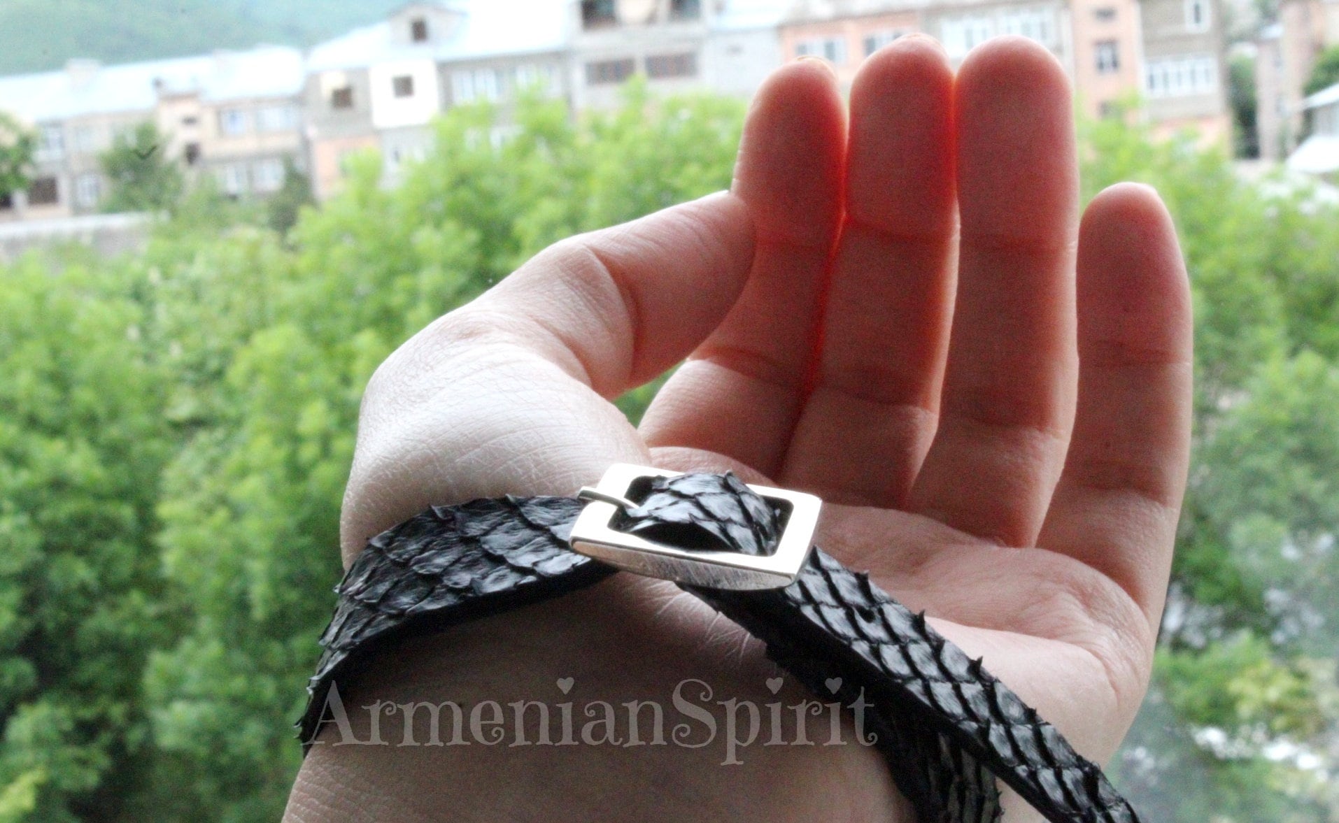 Leather Bracelet Lock and Key for Men Sterling Silver 925 - SunnyArmenia