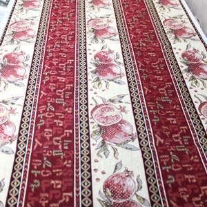 FABRIC Non sewn edges With Armenian alphabet For table runners and carpets cotton blend red Sturdy thick fabric