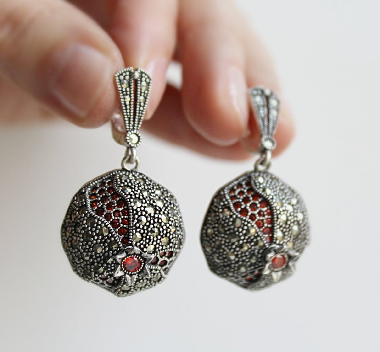 ARMENIAN Jewelry Earrings Dangle Persephone Pomegranate Etsy