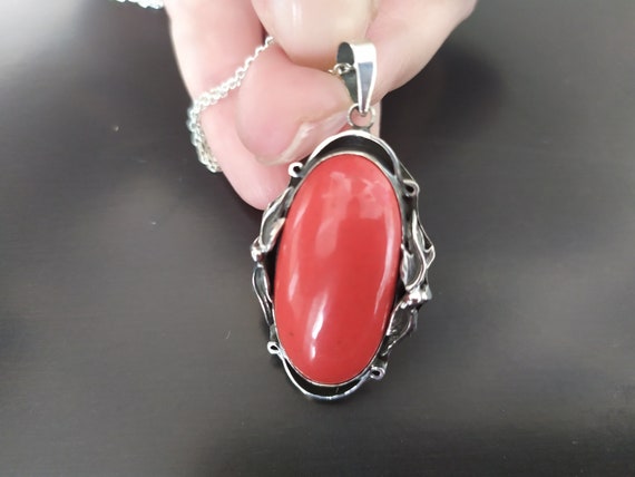 Natural red coral pendant sale
