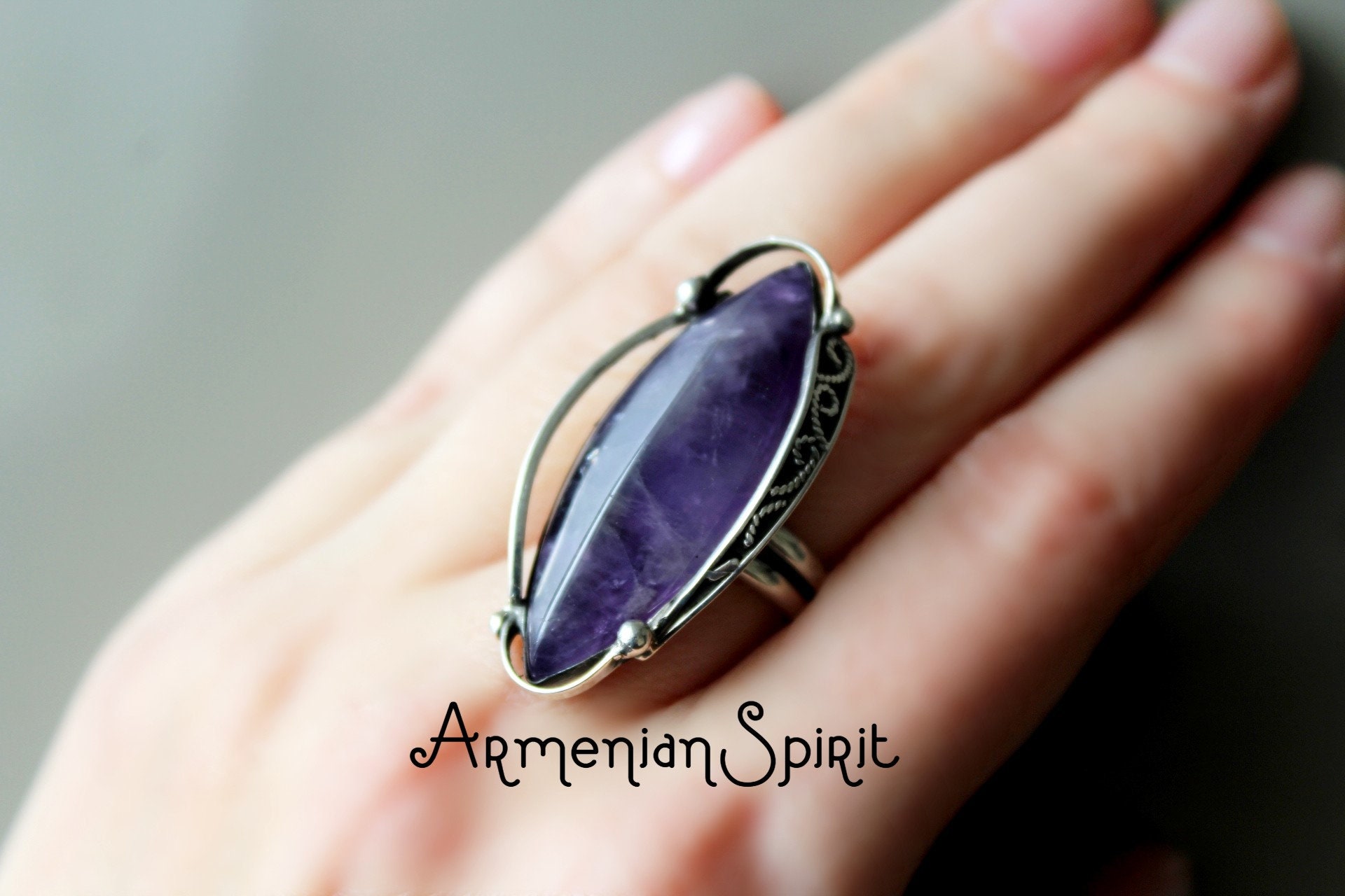 Real amethyst Earrings Silver 925 Plum purple gemstone | Etsy