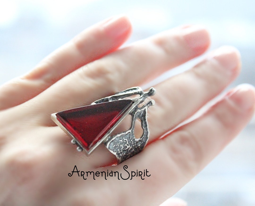 Natural Italian Red coral In Triangle Shaped | Triangle shape, Natural coral,  Silver rings