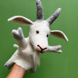 Goat, handmade felted handpuppet