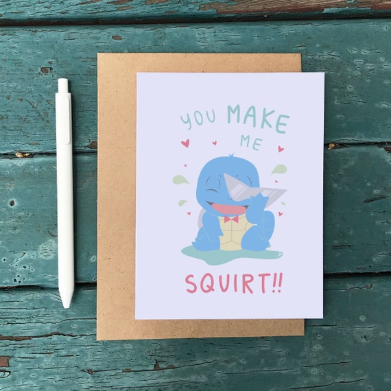 Tu Me Fais Gicler Carte Drole Pokemon Squirtle Carte De Etsy Tu Me Fais Gicler Carte Drole Pokemon Squirtle Carte De Etsy