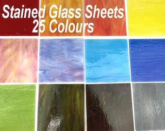 Stained Glass Sheets for Nipping and Cutting 25 colours.