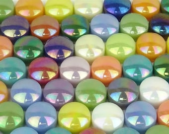 19 Colours. New Iridescent Round Gems.