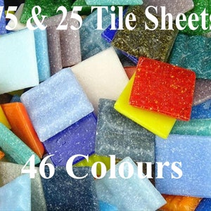 46 Colours Vitreous 20mm Tiles. 75 & 25 Packs Available. Mulitiple Colours of Mosaic Tiles to choose from.