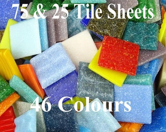 46 Colours Vitreous 20mm Tiles. 75 & 25 Packs Available. Mulitiple Colours of Mosaic Tiles to choose from.