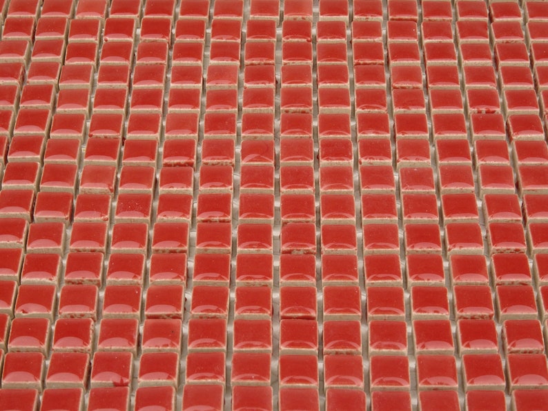 Mosaic Tiles 81 Tile Sheet Ceramic Glazed. Red. Wonderful Etsy