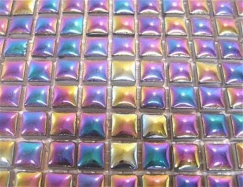 Tessera Ceramic Glazed Velvet Blue 81 Small Mosaic Tile Sheet