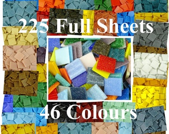 One full sheet 225 Tiles (32 x 32cm) (1 Sq ft) Vitreous 20mm tiles. Loads of Colours to choose from.