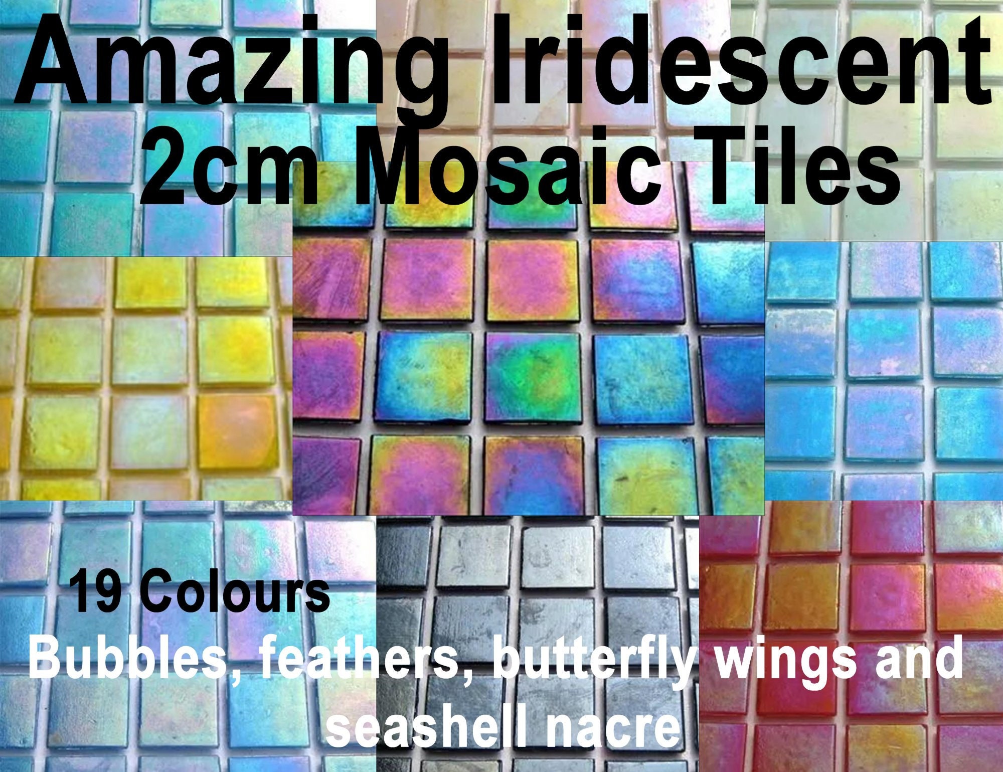 Generic 1kg Square Mini Glass Mosaic Tiles For Crafts Pieces Recycle DIY  Art
