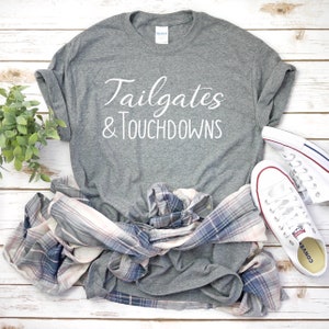 Tailgate T-shirt l Football Shirt l Touchdown Shirt l Crew Neck Tee l College Football Shirt l Printed Cotton Tee l Women's T-Shirt