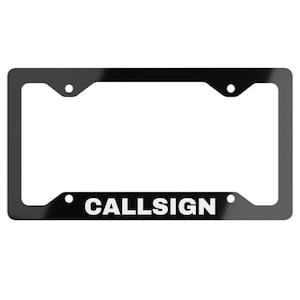 Personalized Callsign Metal License Plate Frame for Amateur Radio Operators - Callsign Plate Holder for On-The-Road Contacts