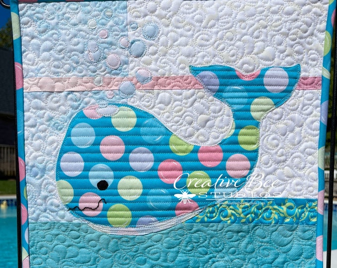 Whale Quilt Pattern, Baby Whale Quilt, Quilt Pattern, Baby Whale