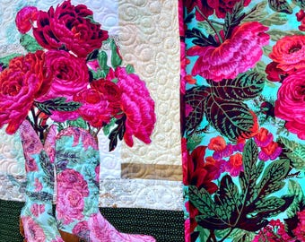 Cowboy Boot Applique Quilt Pattern & Kaffe Fassett Fabric Set