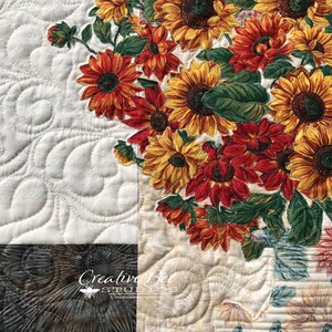 Bouquet Quilt-Make this beautiful quilt with easy, raw edge applique & both sides of one floral fabric, Emily Digital Download Quilt Pattern