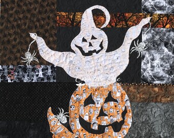 Halloween Applique Quilt Pattern: Jacq O' Lantern XL Wall Hanging