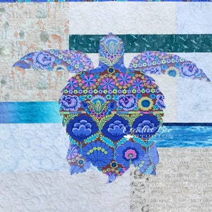 Sea Turtle Scrappy Quilt Pattern: Adorable Turtle Applique, DIY Turtle Quilt Design - Create your Ocean-Inspired Masterpiece