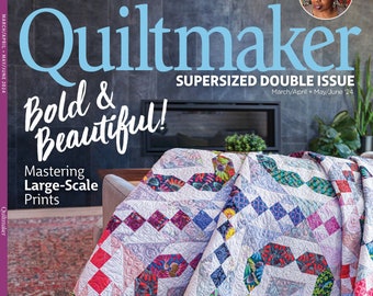 Quiltmaker Magazine - La courtepointe Reflections of Love en couverture du double numéro grand format