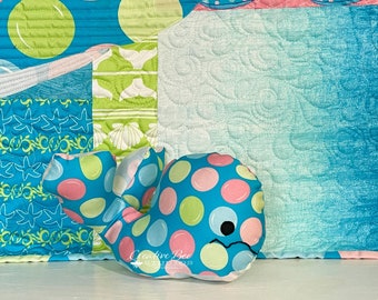Baby Whale Toy Pattern - Sew Bubbles Cuddle, the stuffed baby whale toy, with three seams! Perfect for nautical nurseries or baby showers!