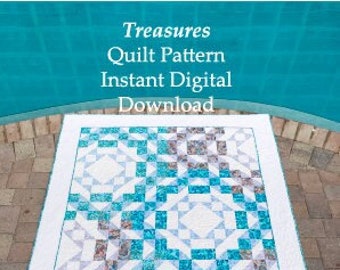 Treasures - Contrary Wife Quilt Pattern - Made with BOTH Beautiful Sides of Fabric - Instant Digital Download